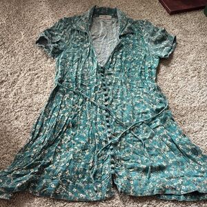 NATURAL LIFE Teal Floral Mini Dress